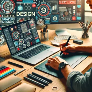 10 Ways to Make Money as a Graphic Designer A professional and engaging feature image for a blog post titled '10 Ways to Make Money as a Graphic Designer'. The design should include visual element 10 Ways to Make Money as a Graphic Designer